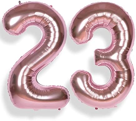 AULE 40 Inch Large 23 Balloon Numbers Rose Gold Big Foil Number Balloons Giant Helium Happy 23th Birthday Party Decorations for Women Huge Mylar 32 Anniversary Supplies