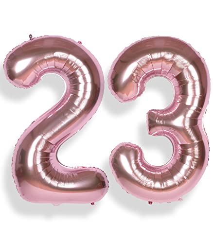 Aule 40 Inch Large 23 Balloon Numbers Rose Gold Big Foil Number Balloons Giant Helium Happy 23Th Birthday Party Decorations For Women Huge Mylar 32 Anniversary Supplies #TOP3