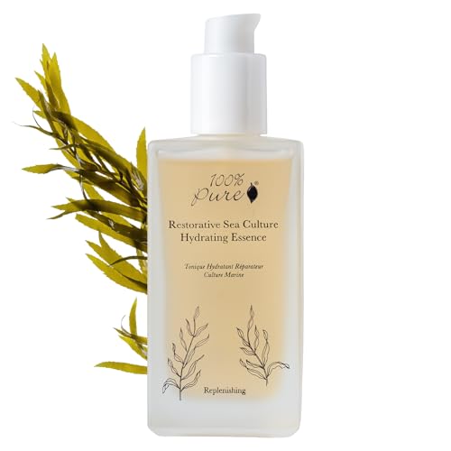 100% PURE Restorative Sea Essence Hydrating Toner, Organic Witch Hazel, Sea Kelp & Hyaluronic Acid Anti-Aging Alcohol-Free Facial Toner (4 Fl Oz)