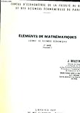  ELEMENTS DE MATHEMATIQUES LICENCE ES SCIENCES ECONOMIQUES 1ERE ANNEE FASCICULE 1.