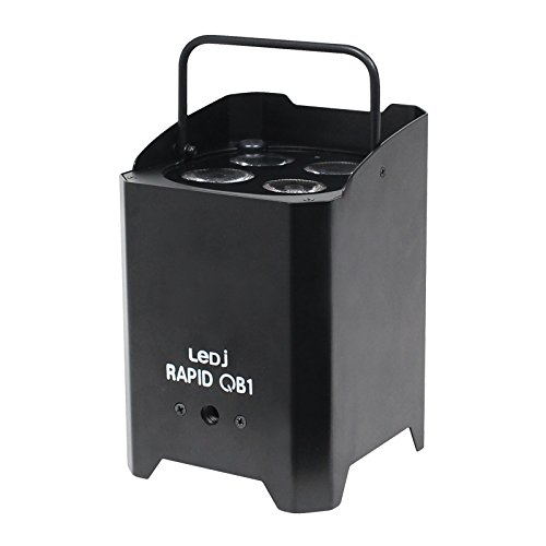 LEDJ Rapid QB1 RGBW - Par de luces LED (funciona con pilas), color negro