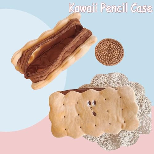 Image of Cute Pencil Case for Kids, Cookies Pencil Bag, Large Capacity Pencil Pouch, Aesthetic Pencil Case Pouch, Preppy Pencil Case for School Students, Stationery Storage Bag