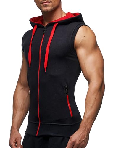 LemonGirl Men's Bodybuilding Sleeveless Hoodie Gym Tank Top2