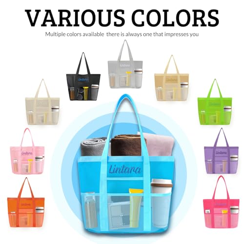Bolsa personalizada rosa para playa bordada para mujer miniatura 5