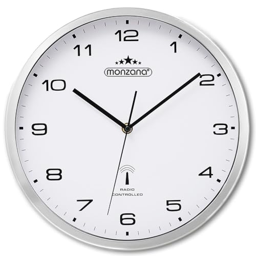 Monzana® Wanduhr Funk Automatische Zeitumstellung Geräuscharm...