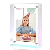 MFoffice 5x7 Picture Frame - Stunning Color Acrylic Photo Frames - Use as 5x7, 5x5, 4x6 Picture Frame and Acrylic Decorative Tray - Horizontal and Vertical Formats for Tabletop Display, Rainbow, 1Pack