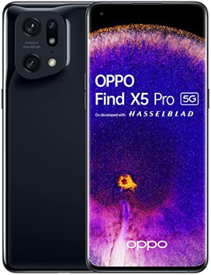 Oppo Find X5 Pro 5G Dual 256GB 12GB RAM Factory Unlocked (GSM Only | No CDMA - not Compatible with Verizon/Sprint) China Version | No Google Play Installed - Glaze Black