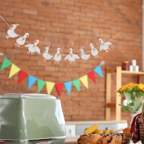 Image of Silly Goose Birthday Garland, Goose Themed Party Decorations, Farm Animal Party Supplies, Boy Girl Birthday Banner, Vintage Goose Animal Themed Banner