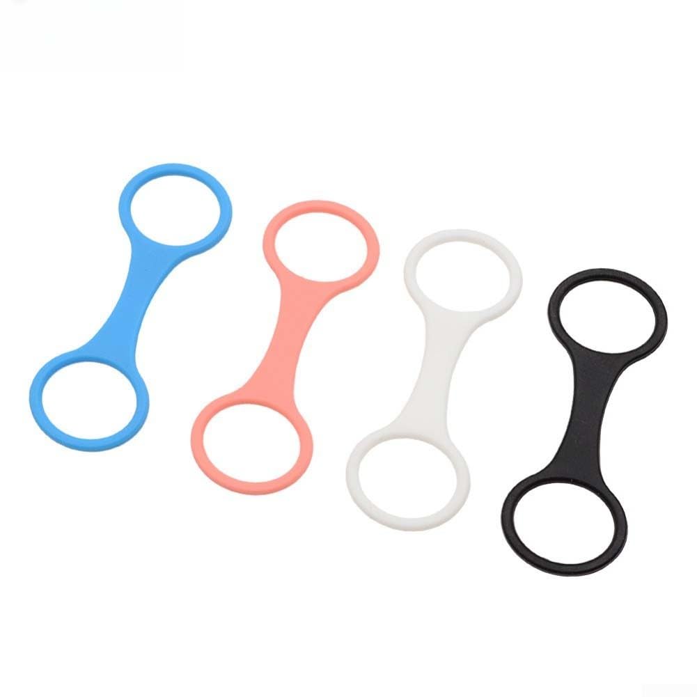 Set di 3 connettori ad anello in silicone a forma di 8 per maschera da snorkeling, clip di fissaggio sicuro per tubo respiratorio, accessori per immersioni, nero