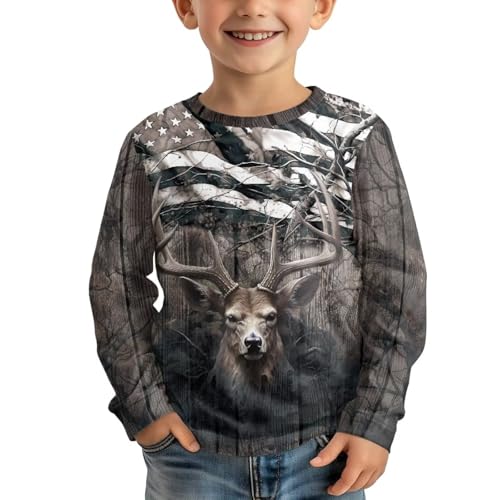 Boy's Novelty T-Shirt Long Sleeve Shirts Casual Pullover Tops Crew Neck Graphic Tees Top Fall Clothes 3-16T