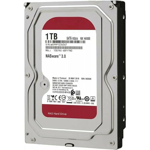 Image of 1TB Red NAS Internal Hard Drive (3.5 Inch, 5400 RPM, SATA 6Gb /s, 64MB Cache, WD10EFRX) | Reliable 24x7 Storage for NAS & Desktop | 1 Year Warranty
