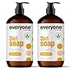 Everyone 3-in-1 Soap, Body Wash, Bubble Bath, Shampoo, 32 Ounce (Pack of 2), Coconut and Lemon, made with Essential Oils for Men and Women