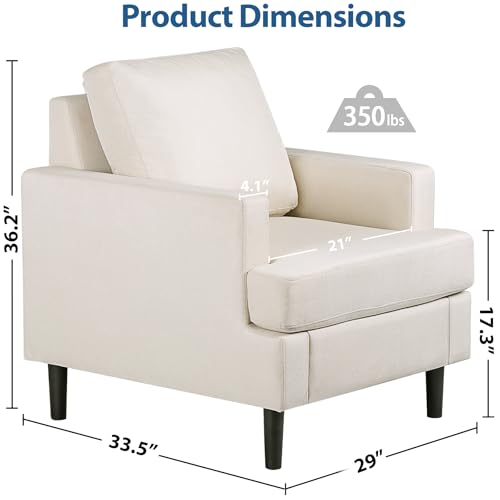 Sillón plegable tela lino Beige miniatura 2