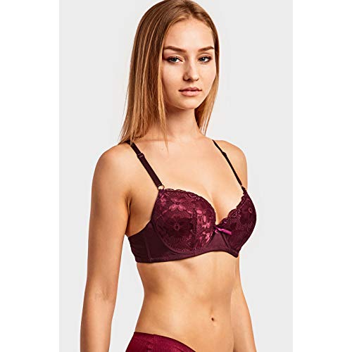 Mamia Women's Full Cup Push Up Lace Bras (Pack Of 6)-32B-Peony #TOP5