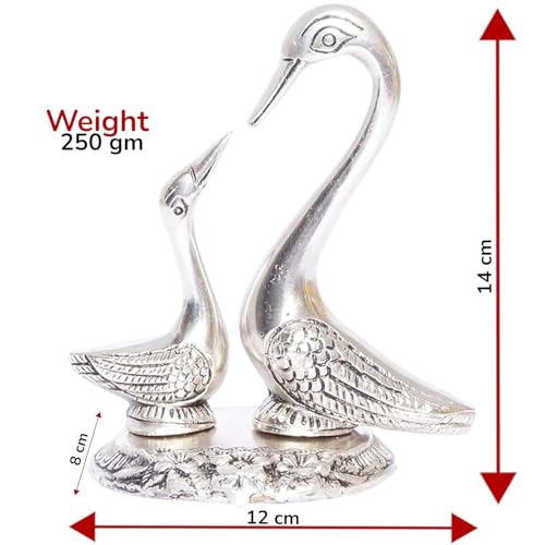 Image of KridayKraft Love Birds Swanset Pair of Kissing Duck Metal Statue,Love for Romantic Gift to Boy Friend,Girlfriend,Animal Lover Friends, Decor Your Home,Office,Showcase,Animal Showpiece Figurines.