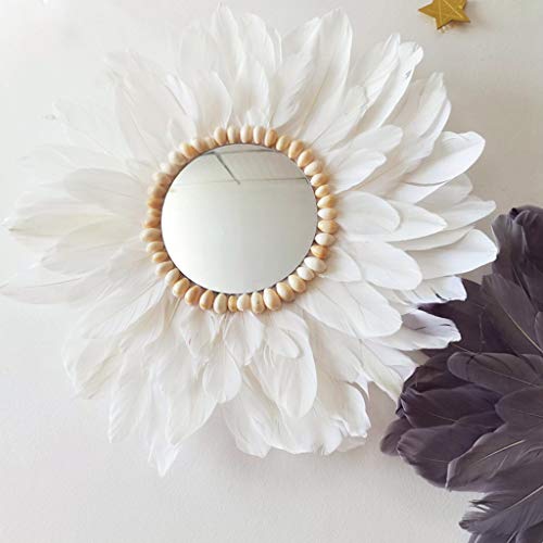 NC Tenture murale avec miroir de maquillage et plumes - 15,8'