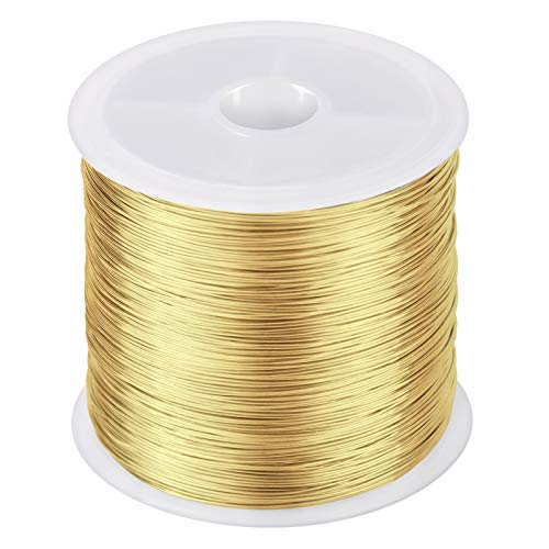 mikimiqi jewelry wire - 328ft 26 gauge tarnish resistant copper 04mm x 100m gold