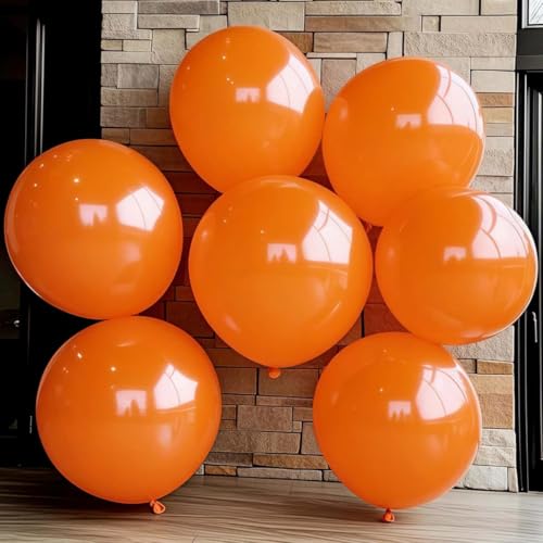 Image of 30 Pcs Orange Balloons 36 Inch Orange Latex Large Balloons - Various Party Decorations