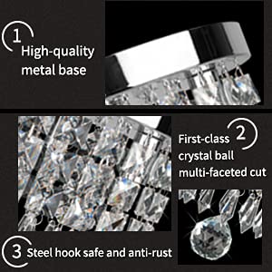 GL K9 Crystal Chandelier for Living Room Modern Ceiling Light Led Jhummer for Hall Hotel Resort Shop Temples, Office, Resort B3 (Warmwhite)(Size: W 23cm,H 30cm)(Small)