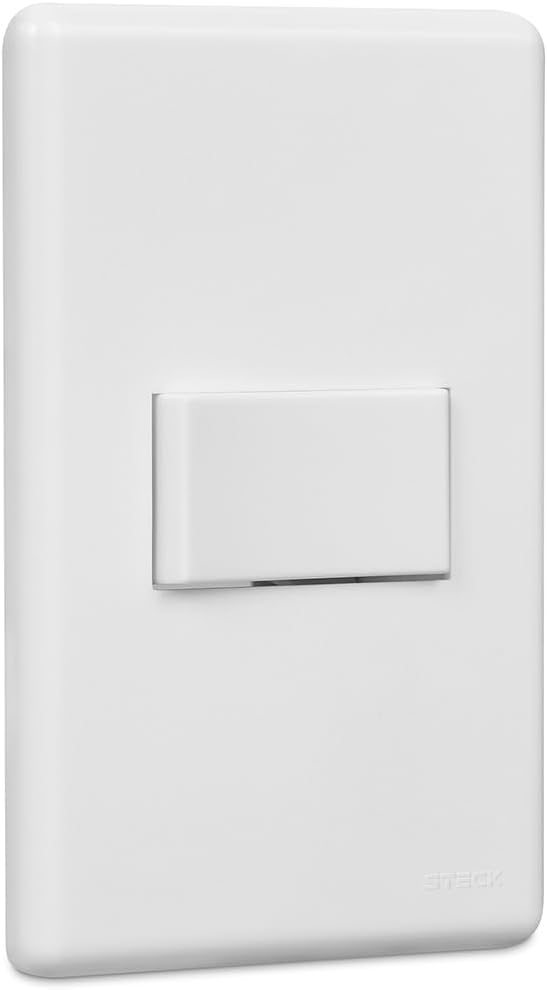 Conjunto 4x2 1 Interruptor Simples 10a 250v Horizontal Stella Steck Branco