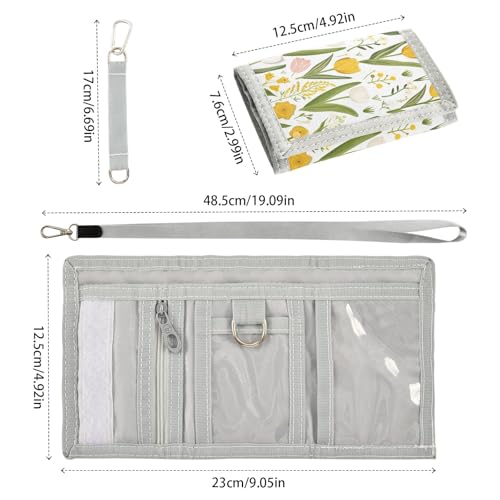 ALAZA Kids Wallets for Boys Girls Toddler Trifold Wallet Children Small Spring Floral Flowers with Zipper Coin Pocket3