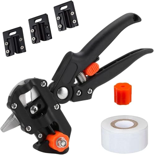 Tijeras de injerto 2 en 1 con tres tipos de hojas, tijeras de injerto de árboles frutales, tipo V tipo U y tipo Ω,ideal para injertar árboles frutales, herramienta de injerto de jardín (negro)