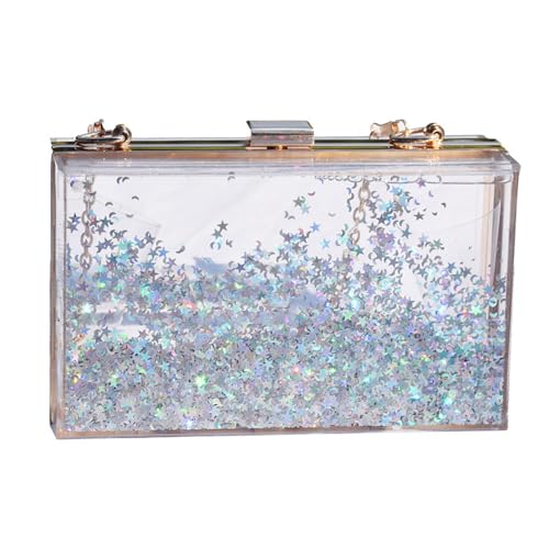 Sac à bandoulière star acrylique liquide embrayage sac à main chic de soirée
