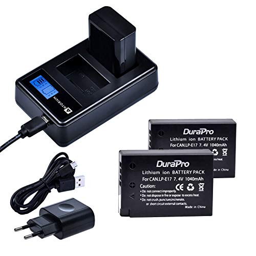 kit Carregador Duplo Antorium +2x bateria LP-E17 Canon T7i T6i SL2 SL3