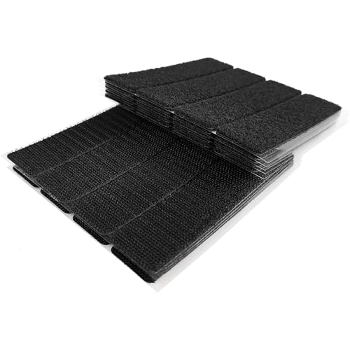 ZESION Nastro adesivo in nylon resistente con velcro, nastro biadesivo resistente per artigianato, ufficio, nastro adesivo da parete (20 set da 2,5 x 10,2 cm)