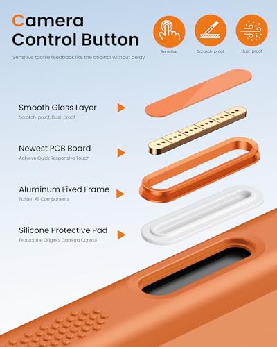 Image of Vihibii for iPhone 17 Pro Case with Stand & Camera Control, [Compatible with Magsafe], Full Lens Protection & Military Grade Protection, Translucent Slim Non-Slip Phone Cover, 6.3 inch 2025, Orange