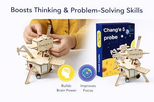 Image of Chang'e-5 Probe DIY Wooden STEM Science Kit for Kids | Educational Space Craft Model | Hands-On Learning Toy for Age 8+ | School Project & Gift Toy(Chang'e 5 Probe)