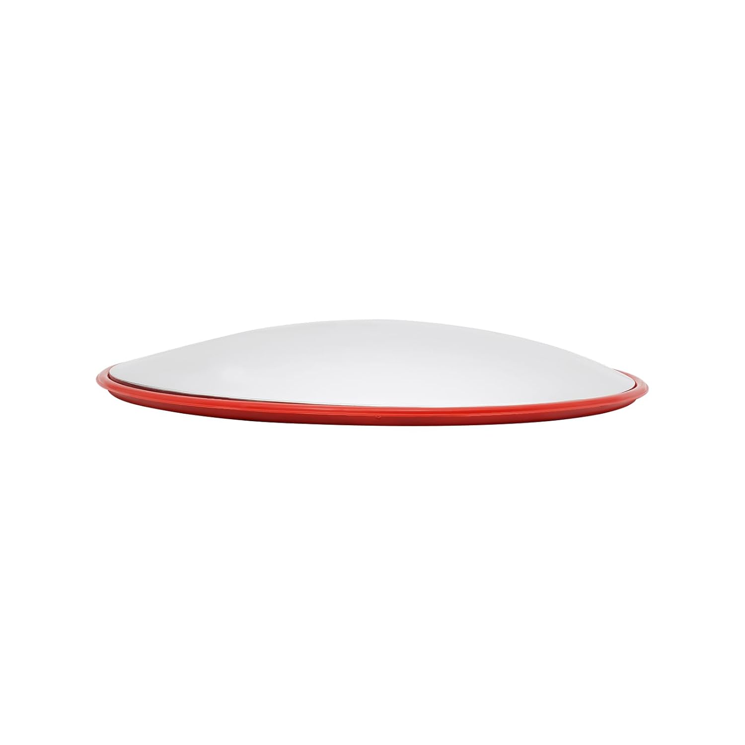 30" Round Corner Convex Mirror, Multi-Functional 130° Curvature Large Security Mirror, 90% Transmittance Convex Traffic Mirror for Outdoor, Highway, Garages (Red)