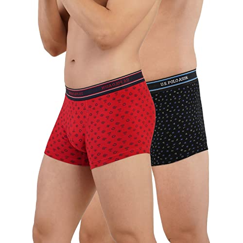 Image of U.S. Polo ASSN. Men's I616 Elasticized Waist Printed Underwear Trunks - Pack of 2