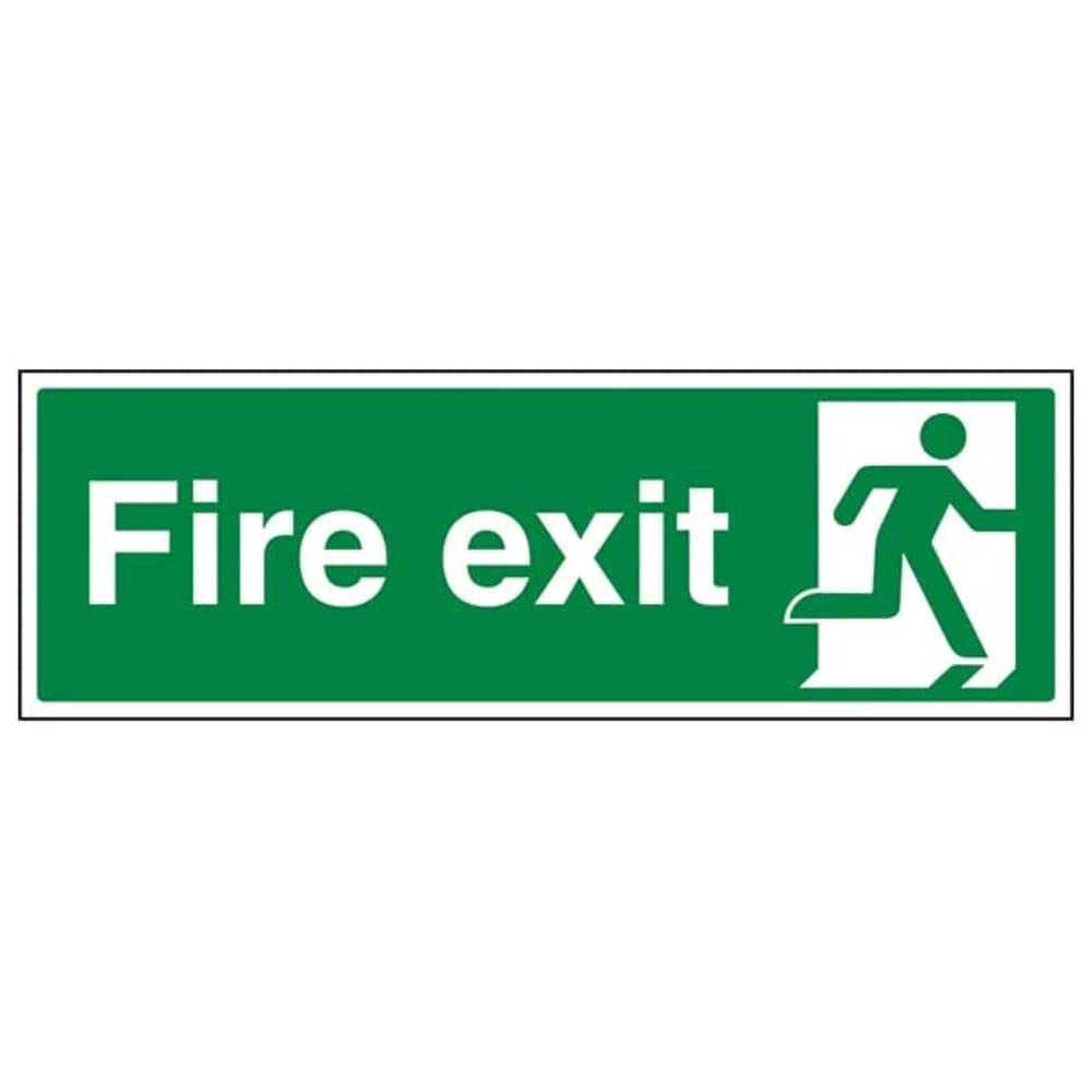 Fire Exit - Final Fire Exit Man Right - 300 X 100mm Restickable Safety Sign