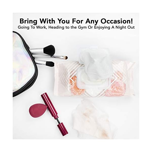 Clinical-Works-Makeup-Remover-Wipes-Bulk-Pack-of-2-100-Facial-Cleaning-Cloths-Removes-Makeup-Mascara-Dirt-and-Oil-Flip-Top-Pack-Collagen-Rosehip Clinical Works Makeup Remover Wipes Bulk Pack- Collagen and Rosehip Facial Cleansing Wipes, 2 Pack