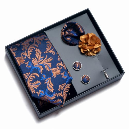 Image of joy alice 70 Colors Ties Set Men Mixed Color Necktie Handkerchief Cufflinks Brooch 3.15 Formal