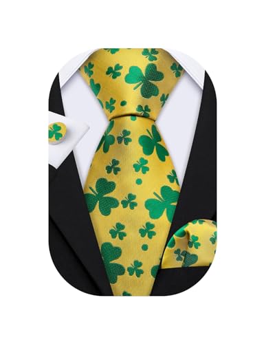 Image of Barry.Wang Fun Animal Ties for Men Designer Handkerchief Cufflink WOVEN Casual Necktie Set Festival