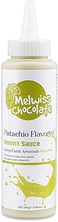 Melwiss Chocolate Antep Fıstık Aromalı Tatlı Sos 330 g – Akışkan kıvamlı Waffle, Pankek, Krep, Dondurma