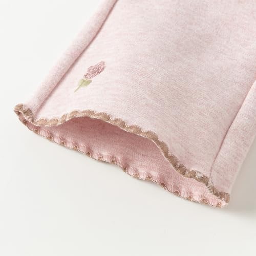 DAVE&BELLA Baby Girl Leggings Solid Ribbed Cotton Toddler Pants Kids Bell Bottoms Soft Running Dance Tights 18M-9Y4