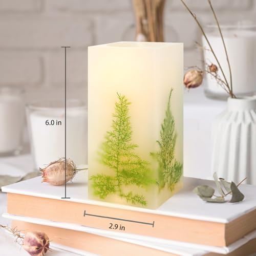 Vela LED de cera sin llama rústica de 3 x 6 pulgadas con relieve de espárragos 3