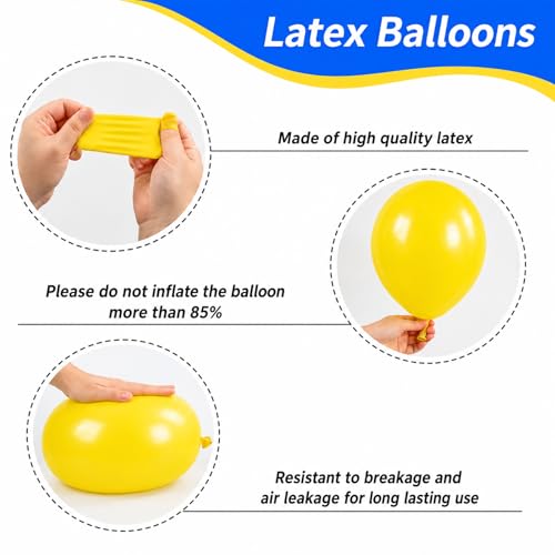 Image of Blue and Yellow Balloons, Lemon Theme Balloons 12 Inch Pastel Blue Balloons