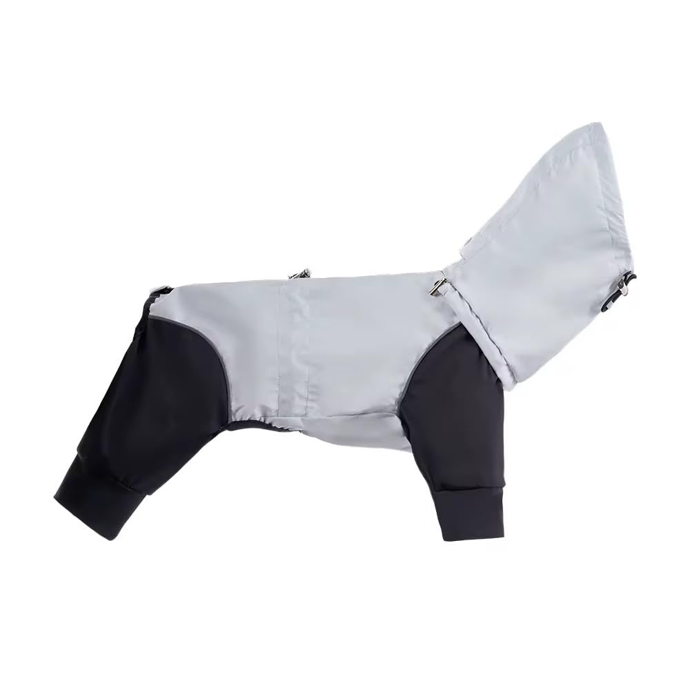 Wooffings Dog Raincoat, Full Coverage Waterproof Pet Apparel, Lightweight Material, Available in Light Blue, Pink, Purple, Teal, Multiple Sizes, with Lead Hole and Adjustable Hood (Light Blue, 7)