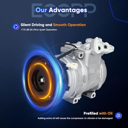 Image of ECCPP AC Compressor 1986-2001 for Toyota Camry Celica Solara 2.0L 2.2L | Fast Cooling AC Compressor with Clutch