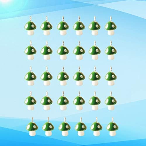 MILISTEN 30pcs Mini Mushroom Pendants Charms Jewelry Making Charms for DIY Craft Necklace Bracelet Earrings Keychain Jewelry Making Green 12MM