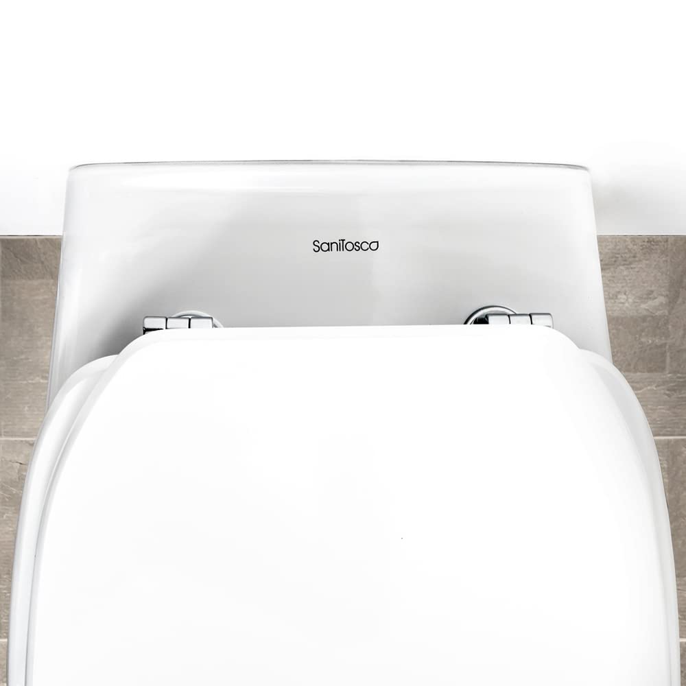 WC sospeso per disabili con apertura frontale, H. 37 cm, design ergonomico in ceramica bianca lucida