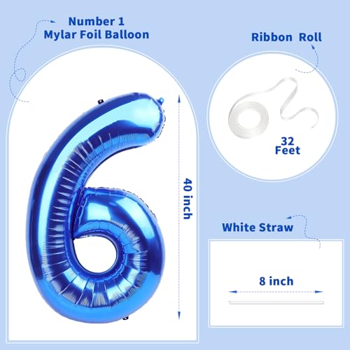 Image of Number Balloons Navy Blue Balloons - Giant Number 10 Balloon, 10 20 30 40 50 Numbers Balloon Birthday Decorations, Blue Party Supplies for Boy Men
