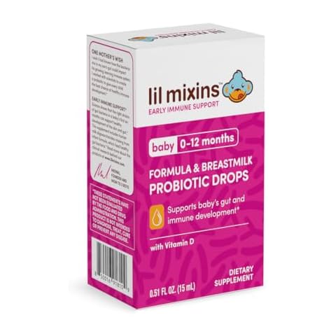 Lil Mixins Feeding Probiotic Drops for Baby | for Immune Support, Digestive & Gut Health | Lactobacillus Rhamnosus HN001 & HMO | 15mL, 1 Month Supply Cover
