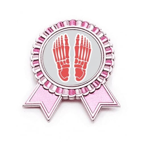 Broche rose corps humain anatomie pied B bijou métal taille M pour veste
