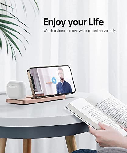 Lercior Portable 3 In 1 Charging Station For Apple Devices Foldable Charger Station For Apple Watch 7/6/Se/5/4/3/2/1 Charger Stand, Charging Dock Station For Iphone Airpods Pro 3/2/1 Rose Gold #TOP6