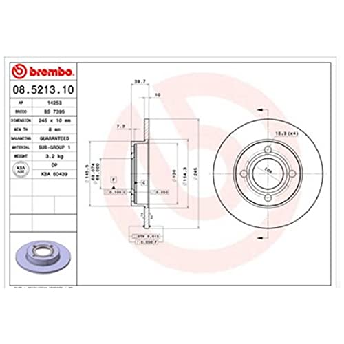 Breco BS 7395 Disque de frein de rechange pour essieu de voiture